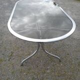 Vintage chrome and glass table