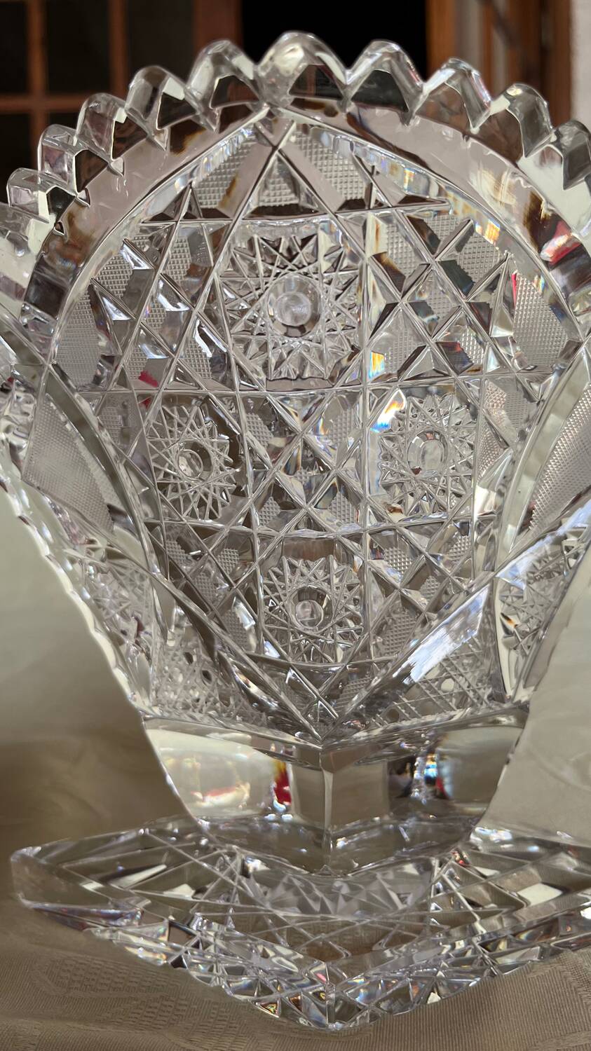 Vintage cut crystal vase