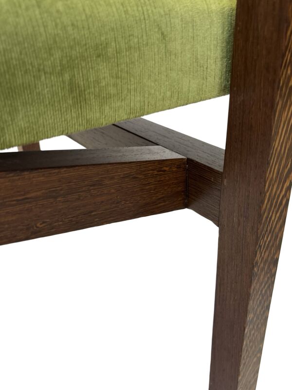 Fauteuil vintage design wengé massif accoudoirs cuir design années 60