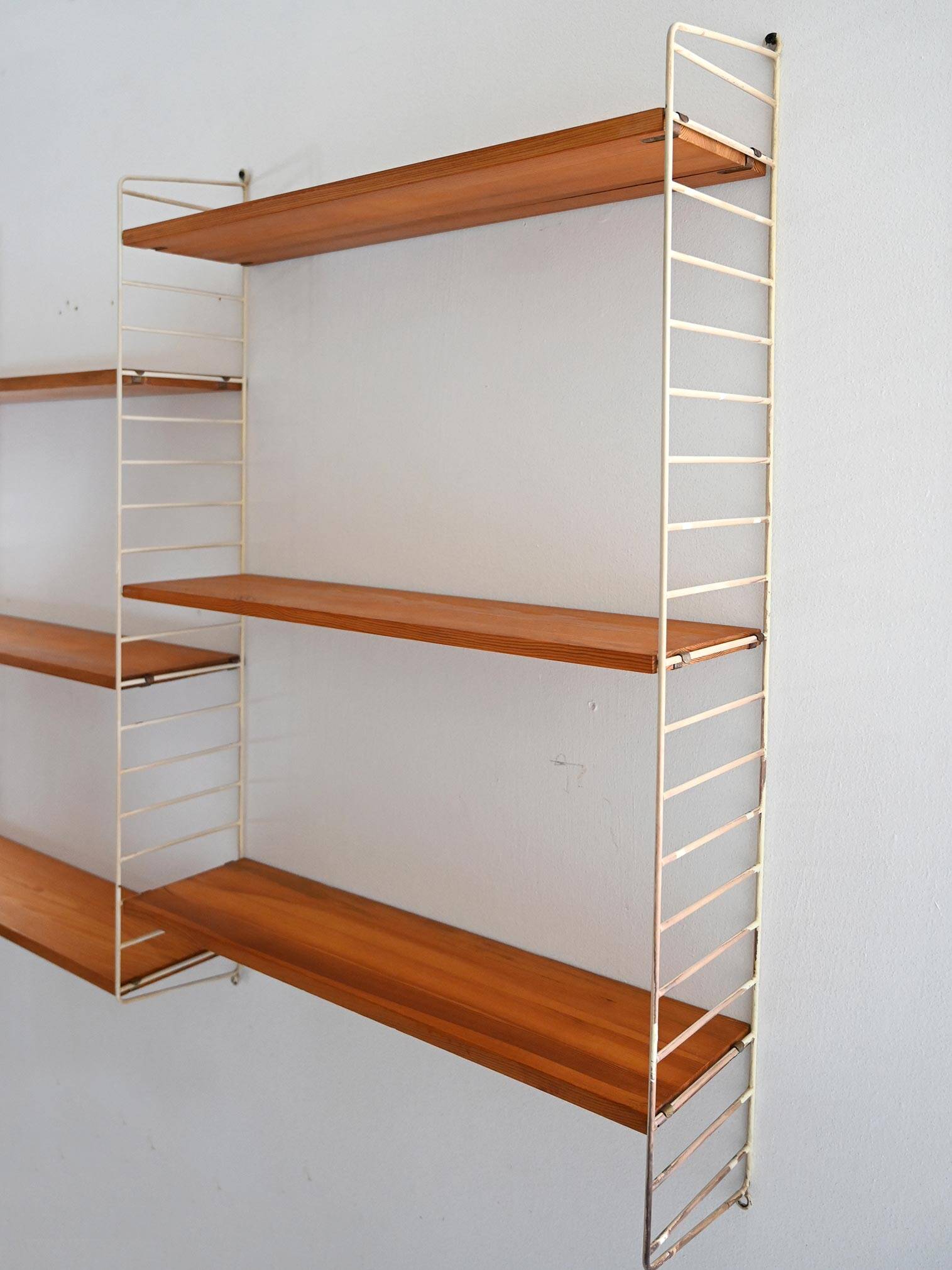 1960s Scandinavian Wall Shelving System in Fir