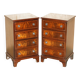 Pair of French polished flame mahogany chests of drawers.