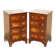 Pair of French polished flame mahogany chests of drawers.