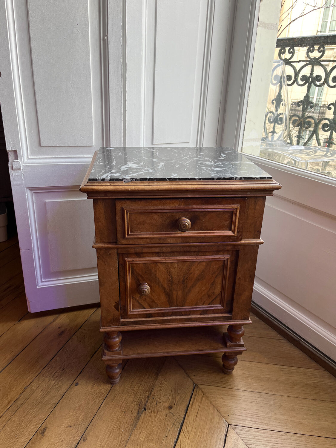 Bedside table and marble top