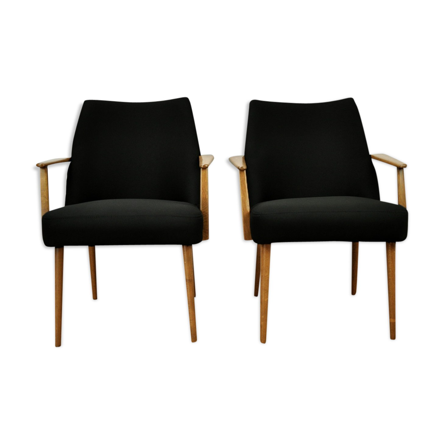 Ensemble de 2 fauteuils noirs allemands vintage