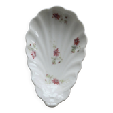 Ravier coquille vintage porcelaine – Décor fleuri polychrome