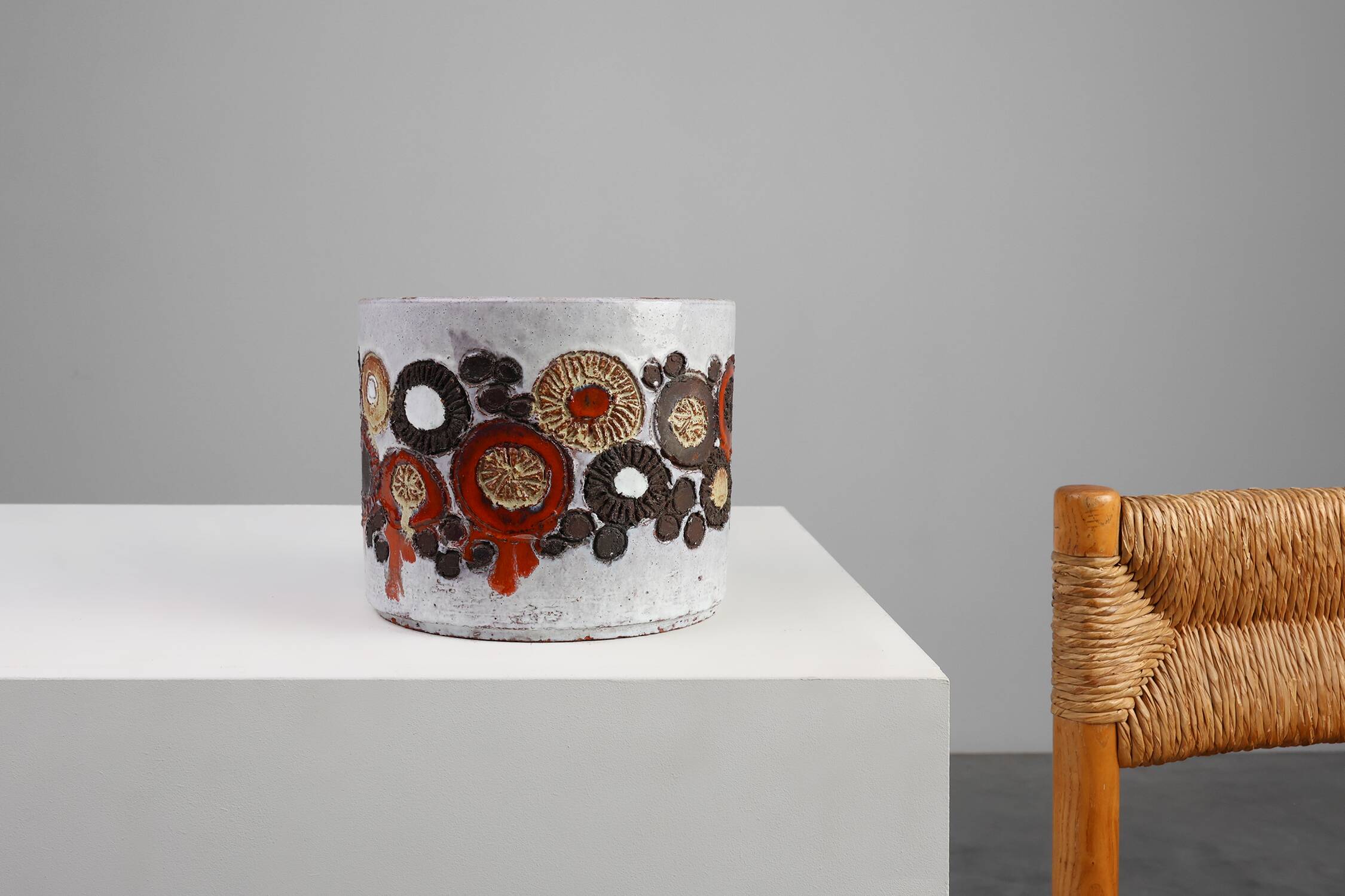 Signed Perignem Ceramic Vase, Belgium, circa 1960