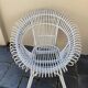 Fauteuil vintage en rotin blanc