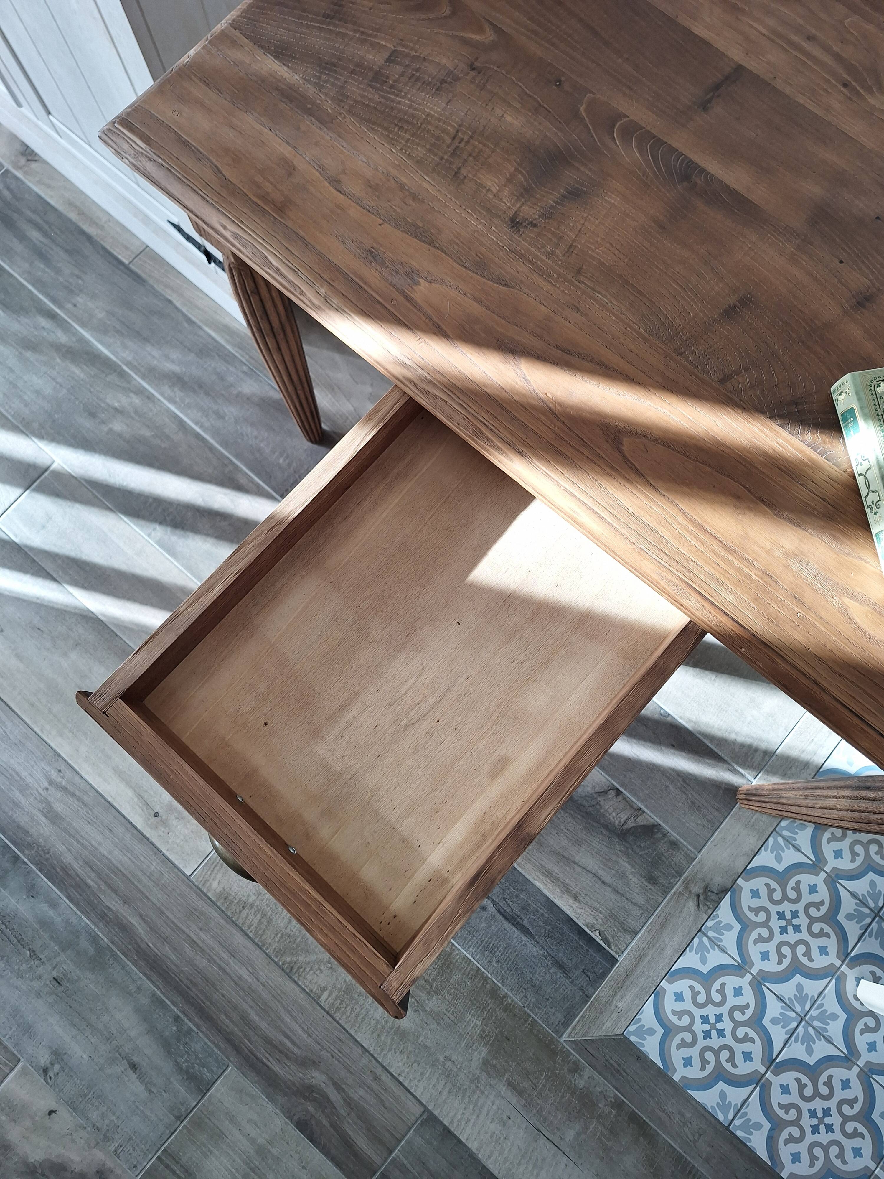 Oak farmhouse table in country style