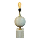 Philippe Barbier Lamp Maison Barbier Travertine and Brass Vintage 1970 - 60