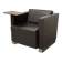 Vintage brown leather club armchair with a swivel side table.