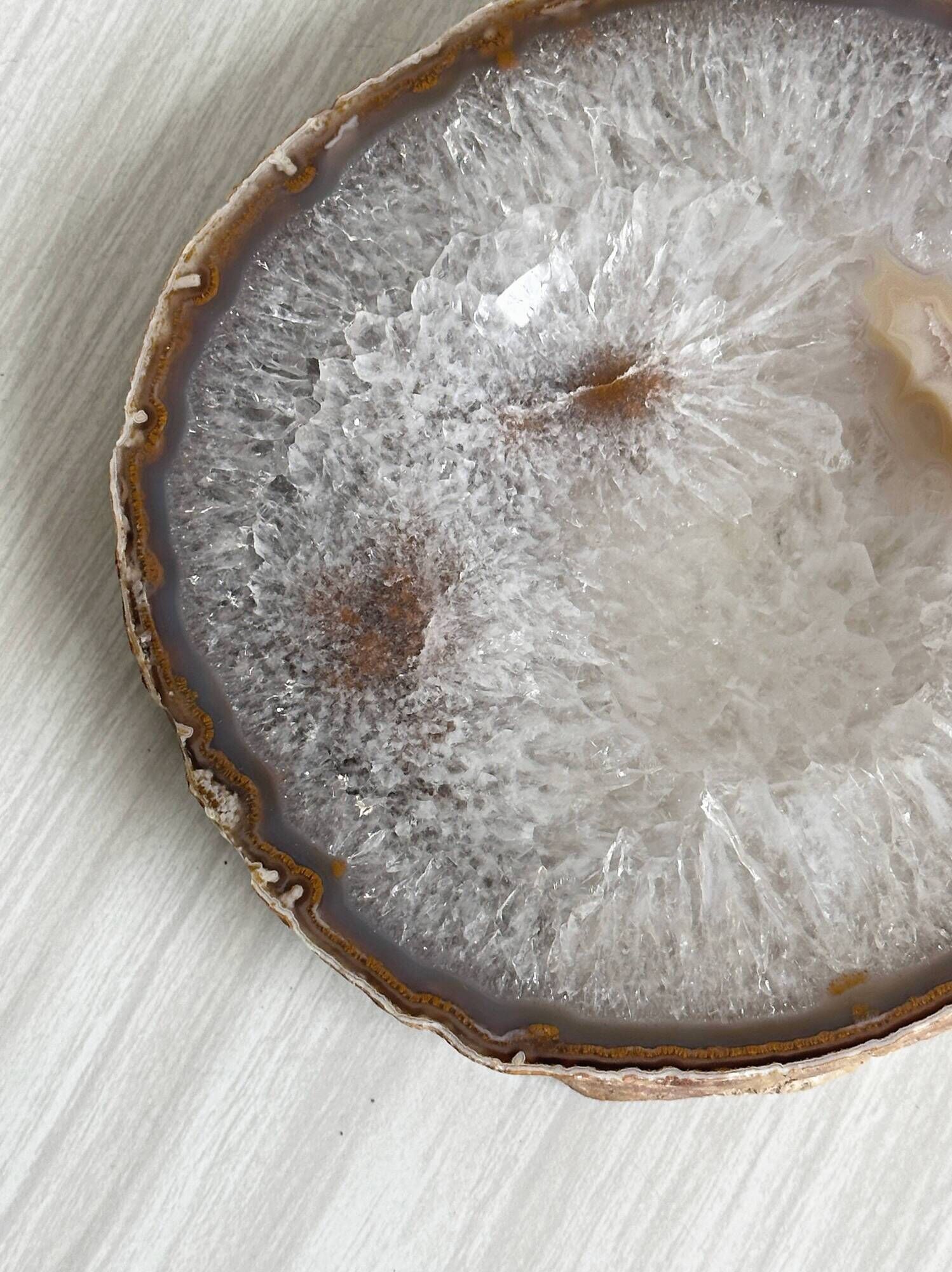 Natural agate catchall tray