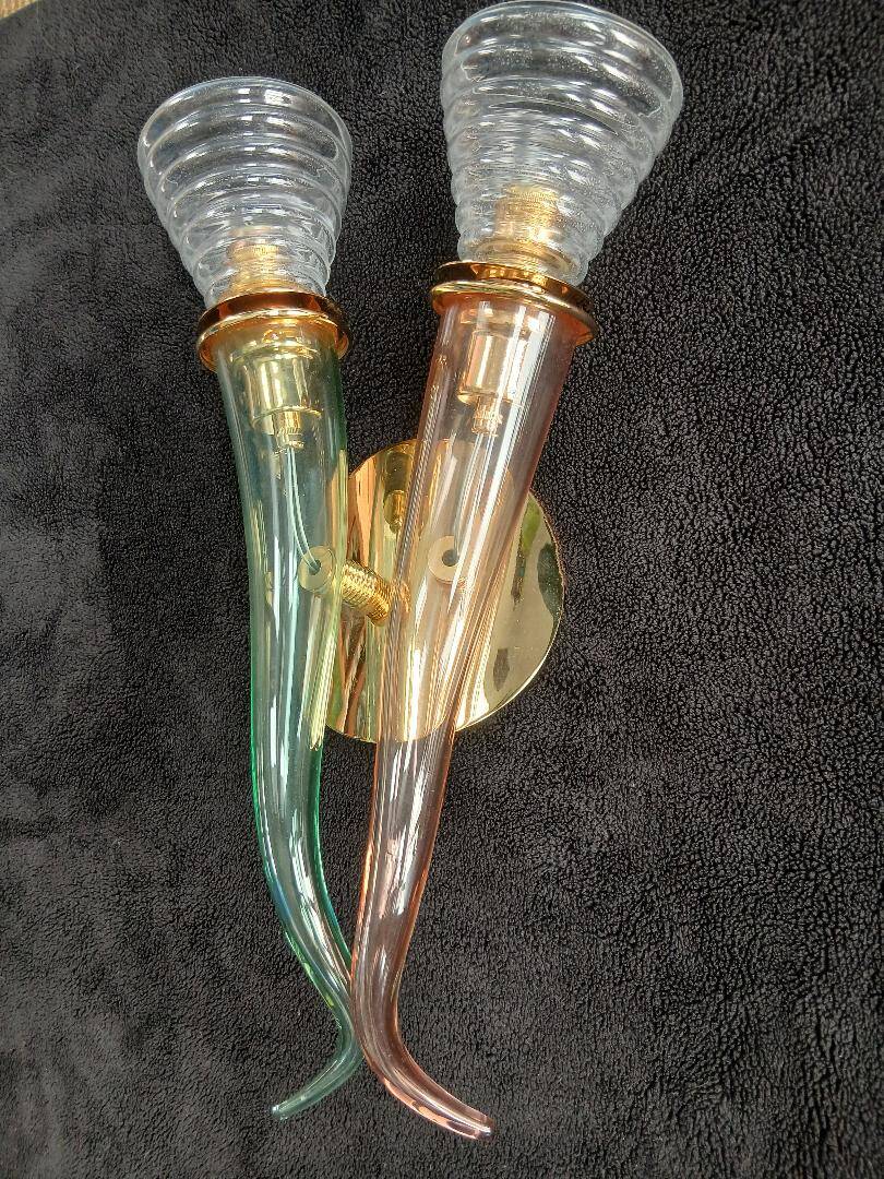 Glass wall light designed by Giuseppe Righetto for Artemide, Italy 1980.