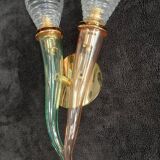 Glass wall light designed by Giuseppe Righetto for Artemide, Italy 1980.