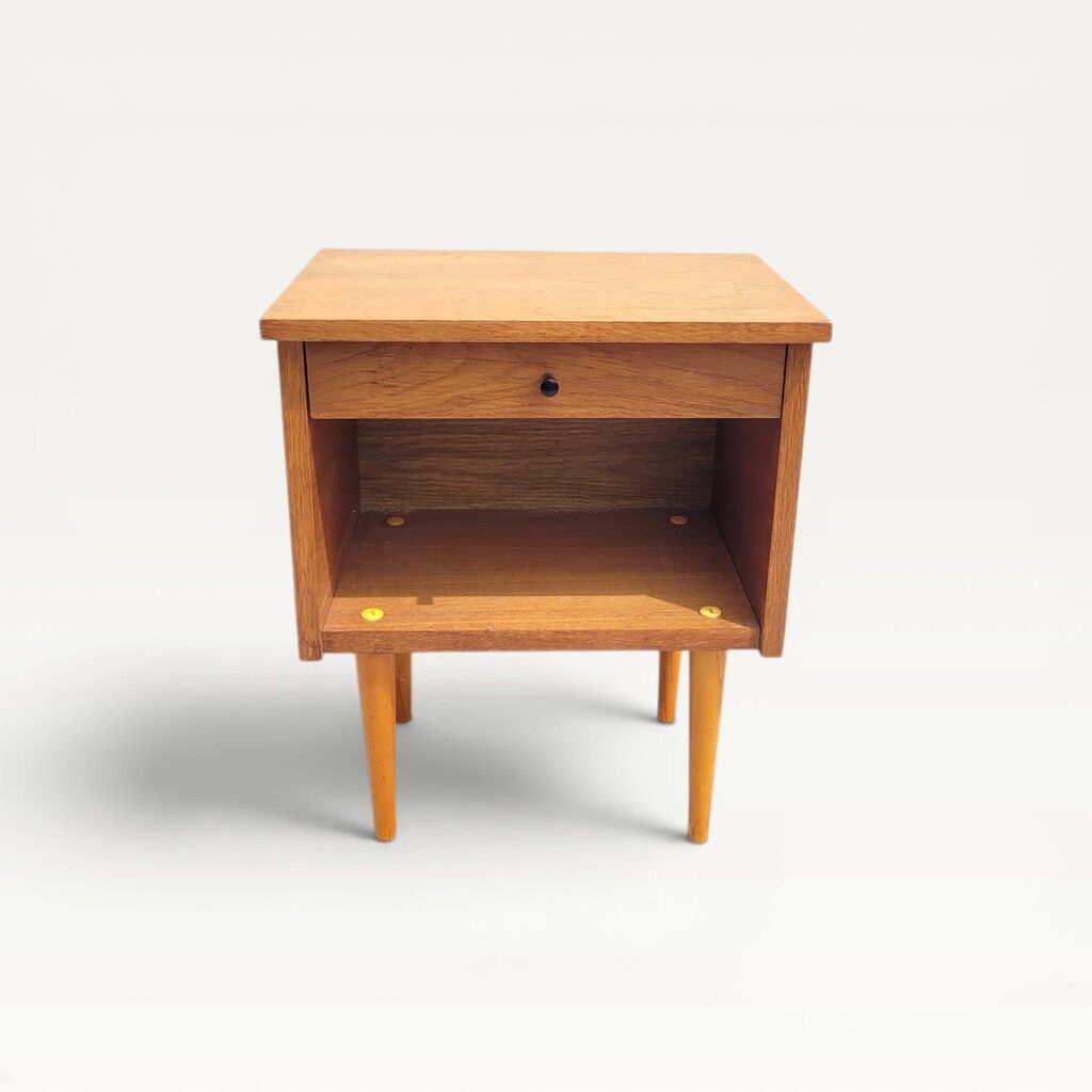Vintage bedside table from the 60s/70s in wood.