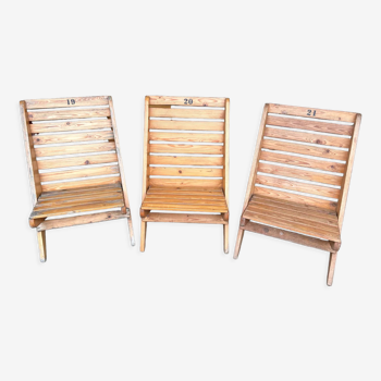 Lot de 3 chaises de plage