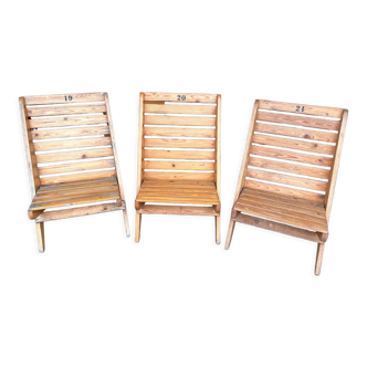 Lot de 3 chaises de plage