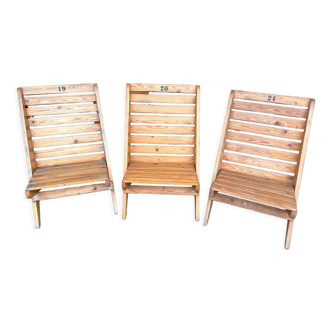 Set of 3 beach chairs
