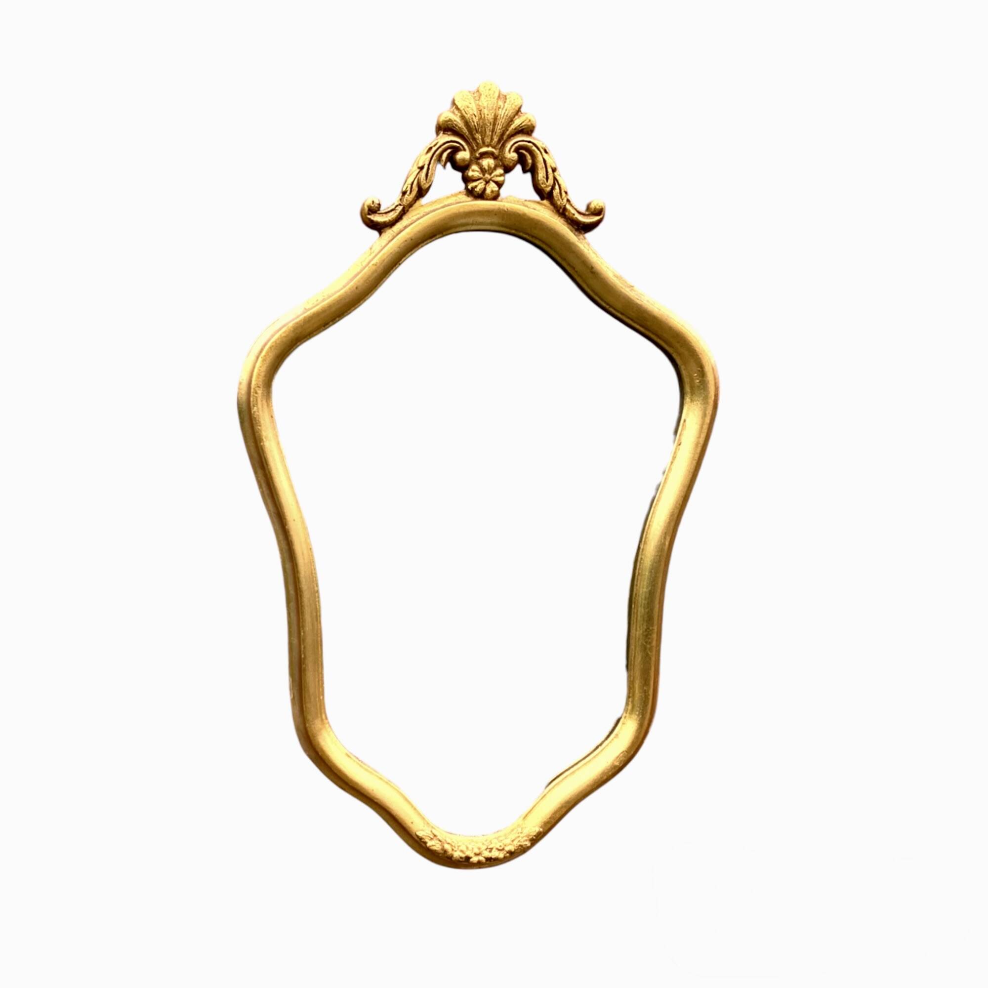 Antique beveled wall mirror in gilded solid wood