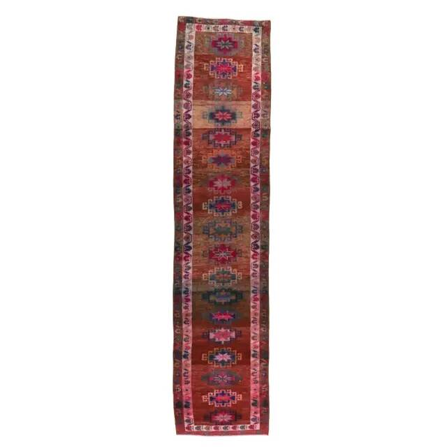 Turkish Hand-Knotted Runner 86x388
