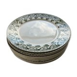 Set of 10 plates Terre de Fer, Model Clover - Badonviller