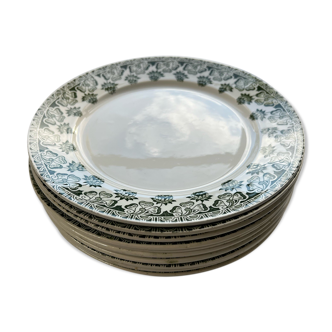 Set of 10 plates Terre de Fer, Model Clover - Badonviller