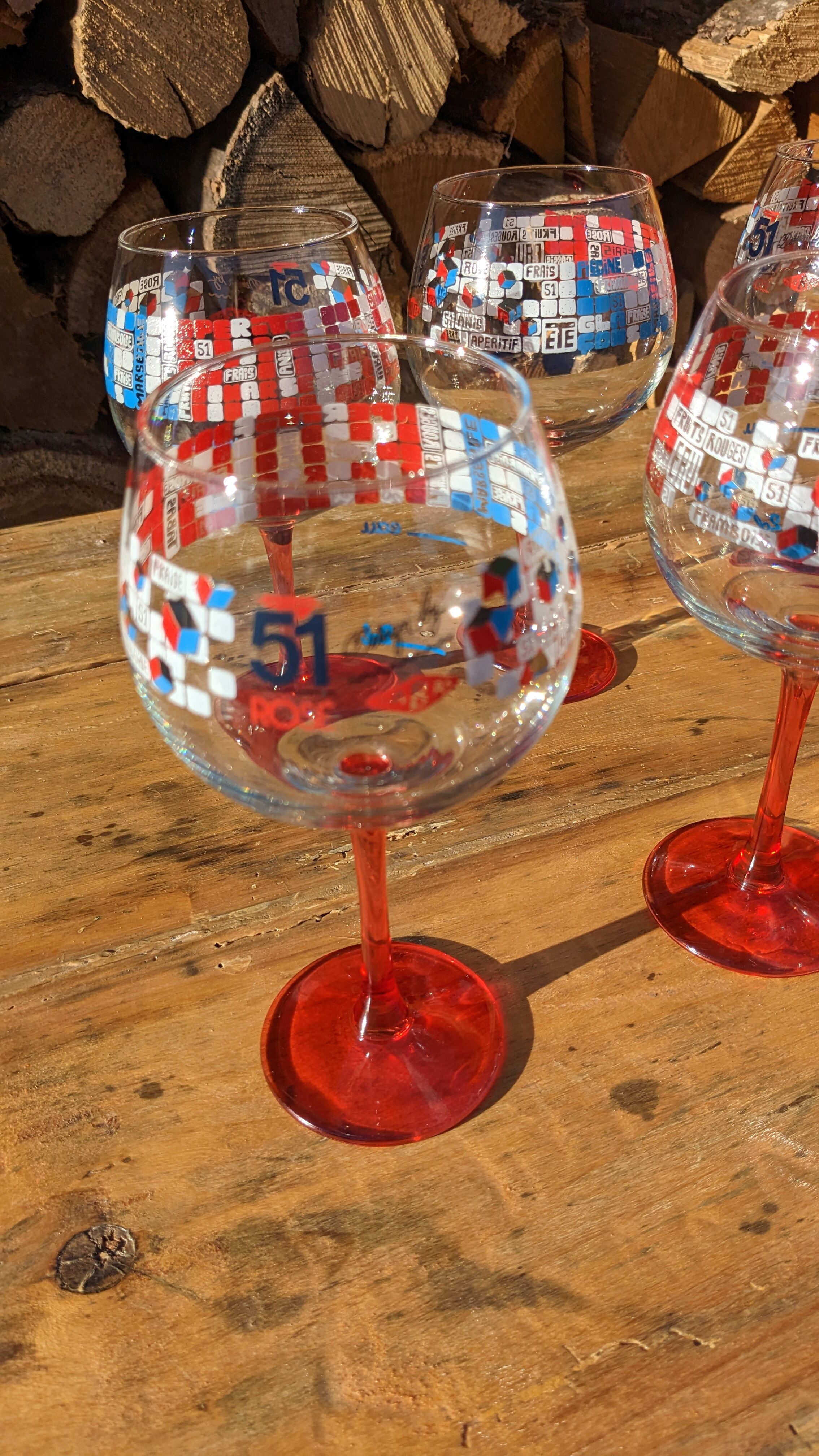 Glasses Pastis 51 rosé pool by six