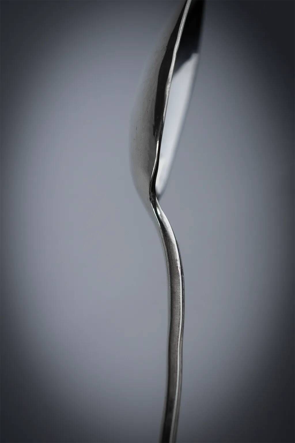 6 Christofle America espresso spoons in silver-plated metal, Luc Lanel