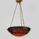 Art Deco 1 Feu Noverdy France basin pendant light in marmoreal glass paste