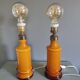 Paire de lampes de table en opaline - années 60/70