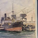 Old painting, navy, signed and dated 1931