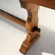 French Extra long solid elm wooden monastery bench, ca. 1850