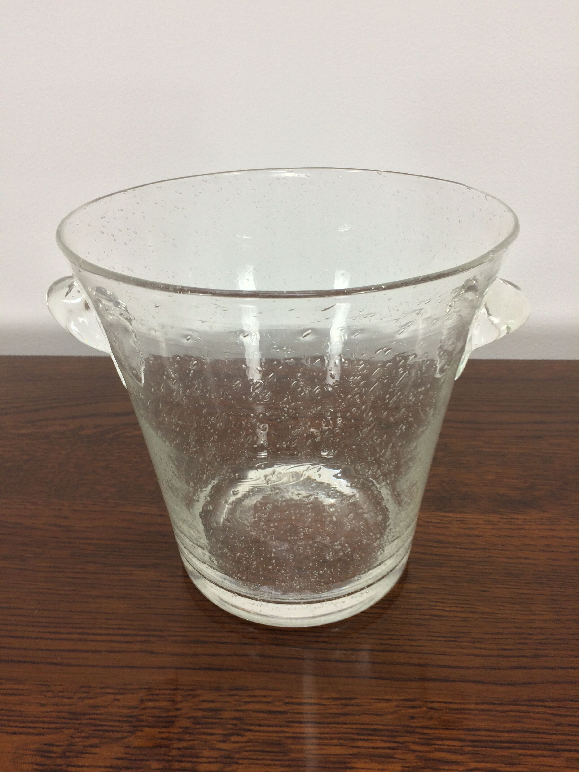 Biot champagne bucket bubbled glass, signed
