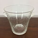 Biot champagne bucket bubbled glass, signed