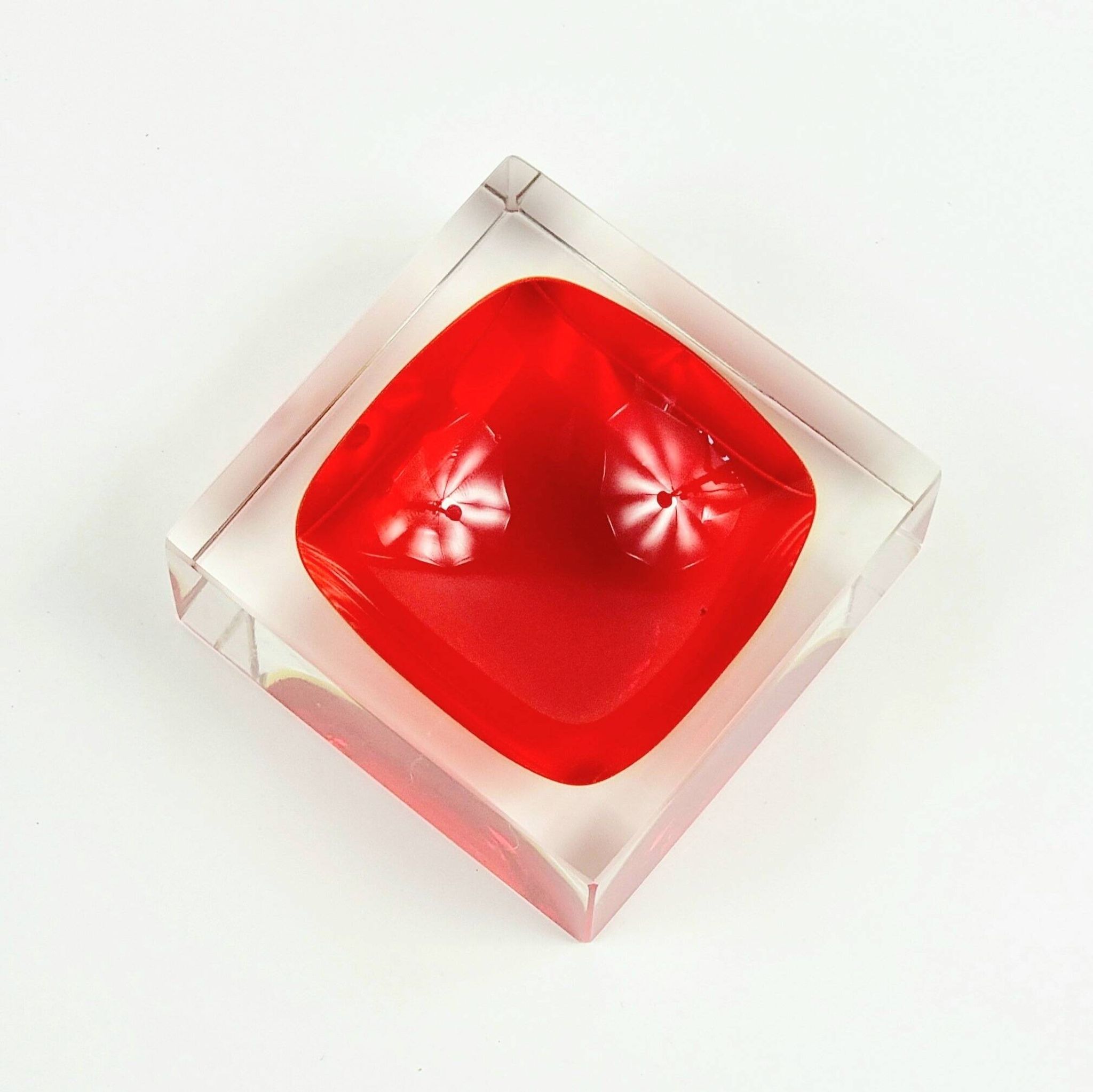 Monumental Murano Glass Catchall/Vide Poche by F.Poli for Seguso, 1970s