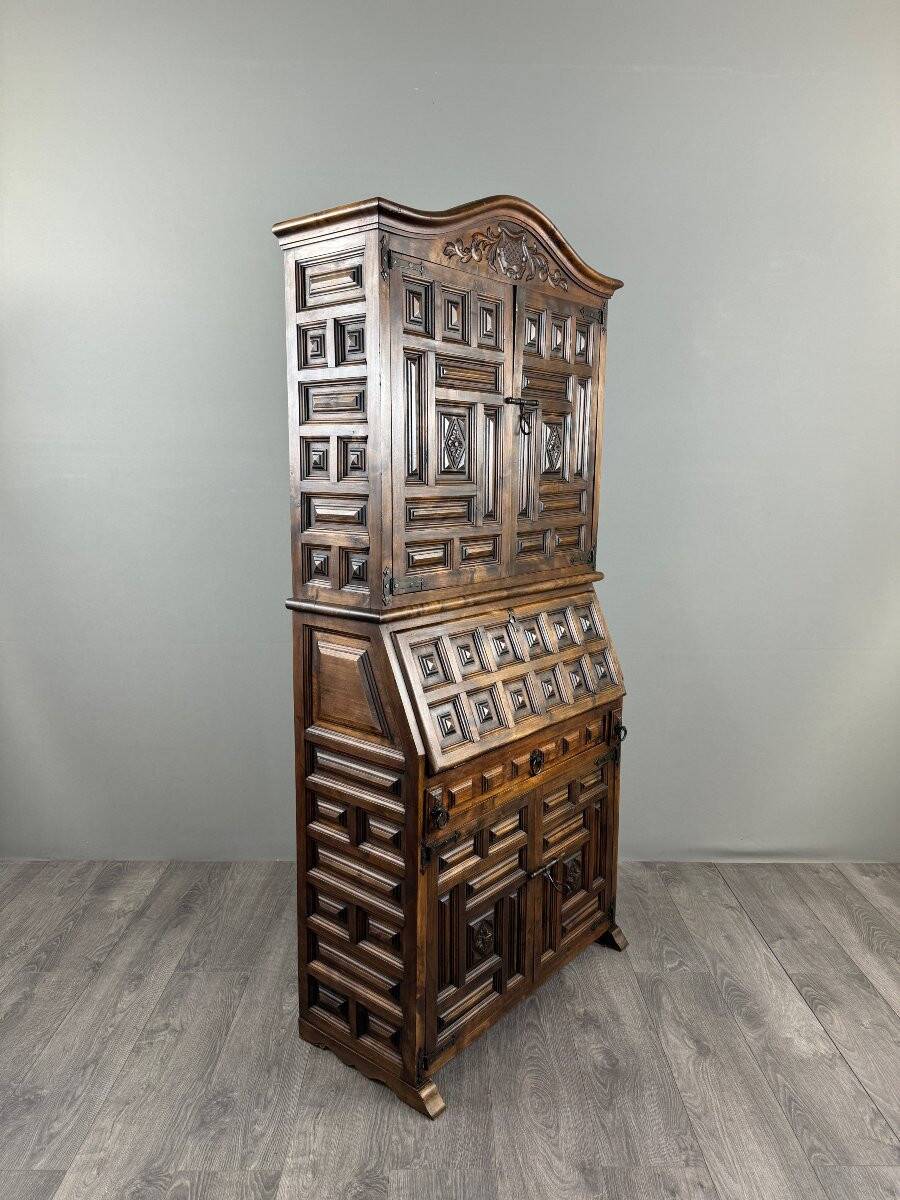 Carved wooden writing desk, Neo-Renaissance style, late 19th century