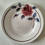 Set of 12 ironstone plates – Deep blue & red