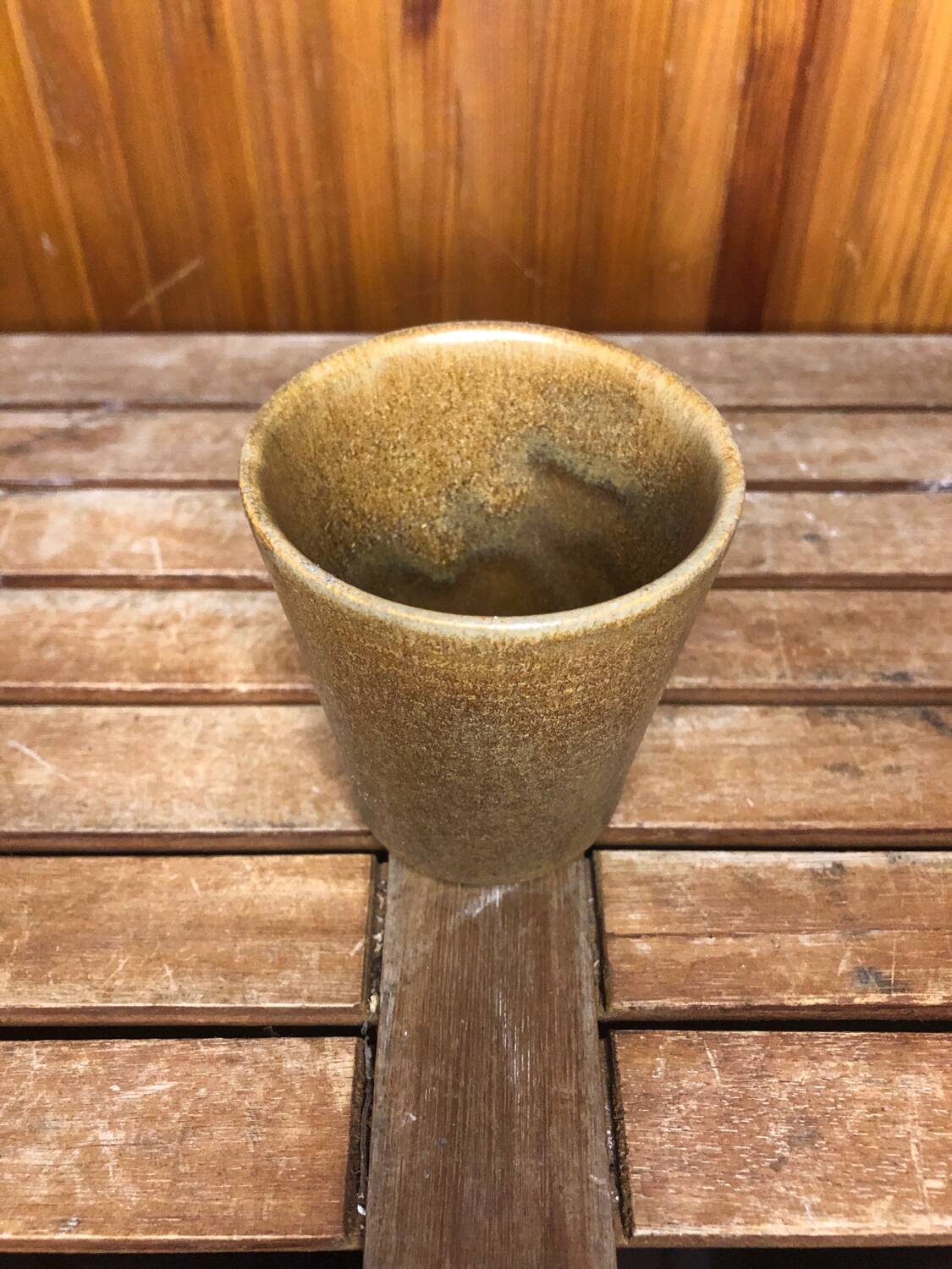 Series of 6 digoin beige stoneware cups made in france vintage #a601