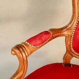 Fauteuil Louis Philippe en noyer XIXème
