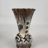 Quimper earthenware vase signed Paul Fouillen