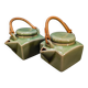 Pair of Thai celadon teapots, Chiang Mai 90s