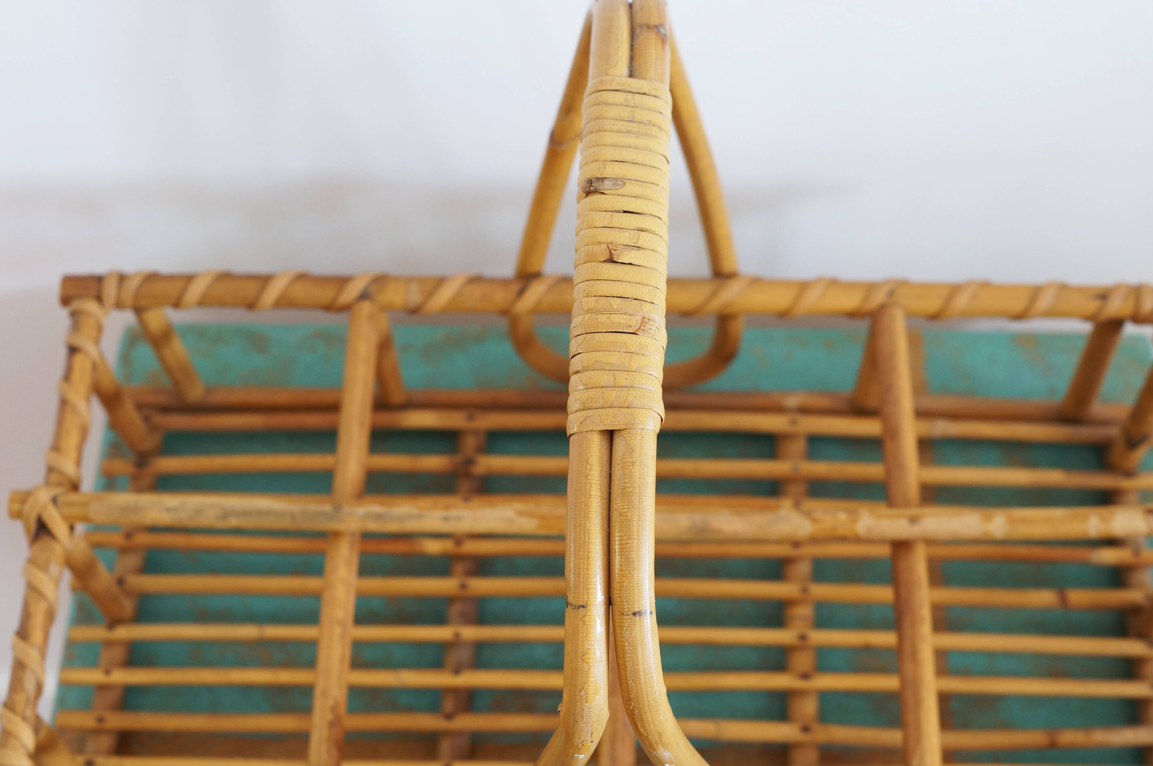 Vintage rattan glass holders