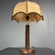 Midcentury brutalist wood turned mushroom table lamp, Charles Dudouyt style