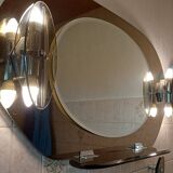 Vintage bathroom mirror with hooks