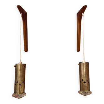 Ensemble de deux appliques Design scandinave 1950.