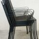 Series of 5 armchairs, openwork metal garden chairs, 60s/70s, stackable