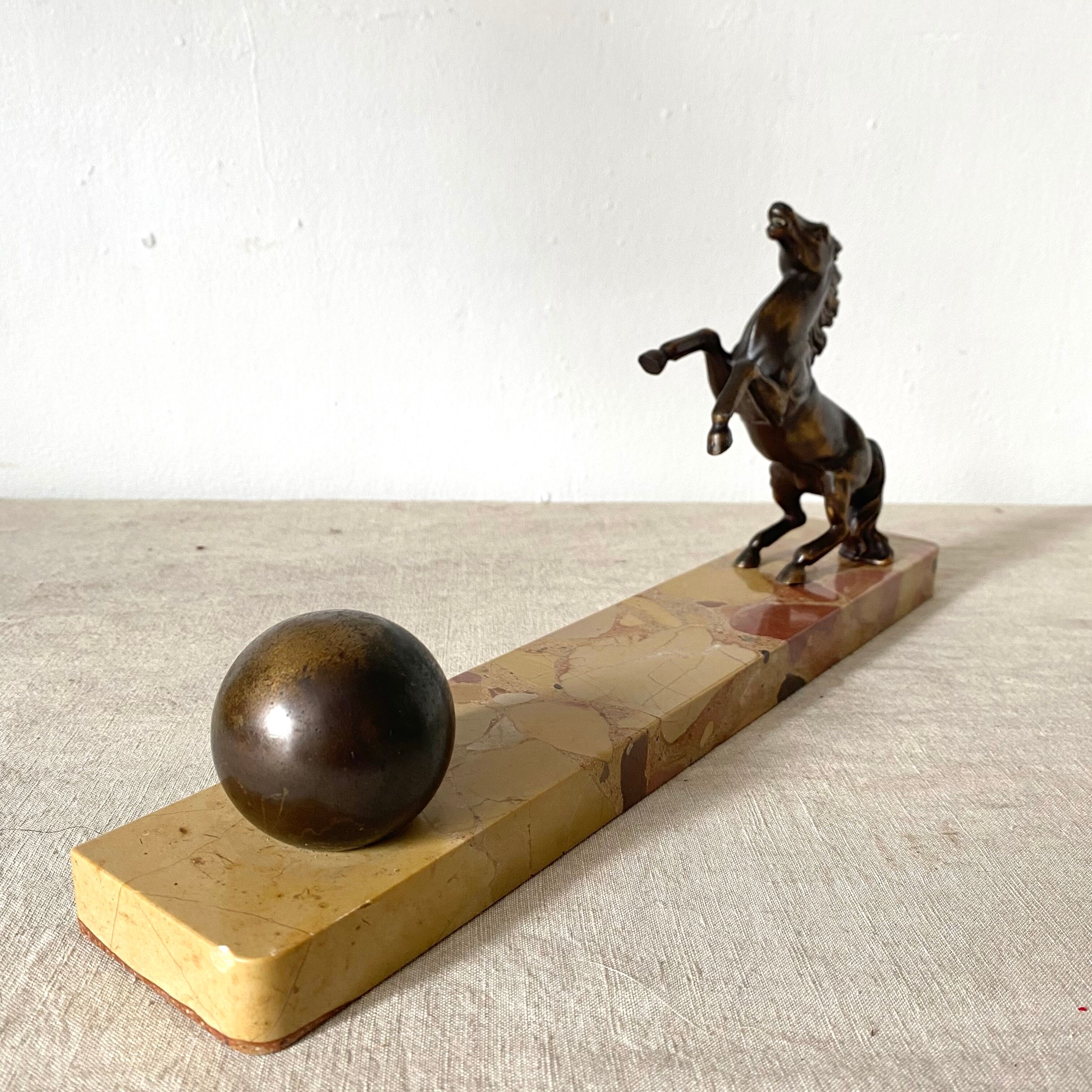 Marble bookend, horse décor