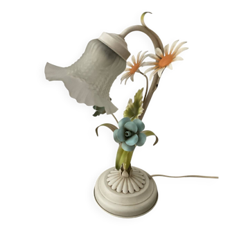 Vintage lamp in metal and glass