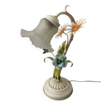 Vintage lamp in metal and glass