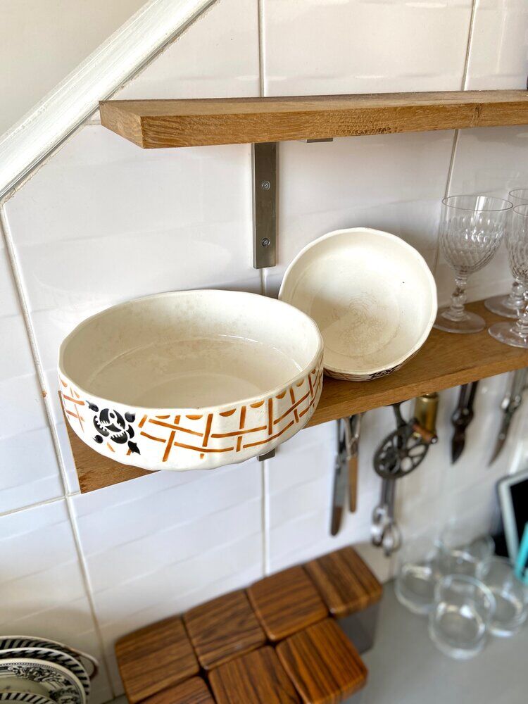 2 bowls in badonviller enamelled earthenware