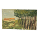 Old painting of a forest landscape in Les Landes
